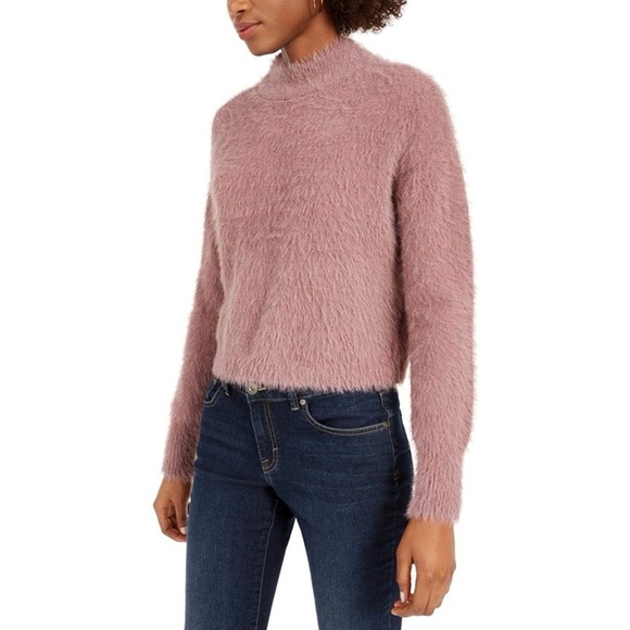 Sun n Moon Tops - Sun & Moon Womens Mockneck Fuzzy Sweater